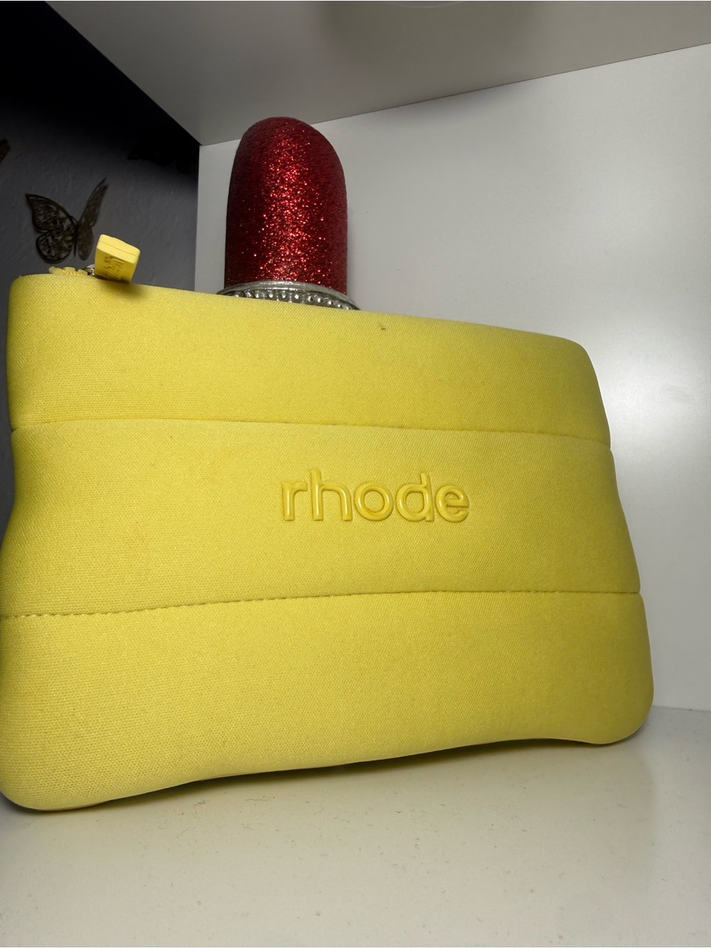 rhode Yellow Quilted Clutch Bag lemontini